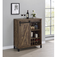 Coaster Furniture 182852 Bar Cabinet with Sliding Door Rustic Oak